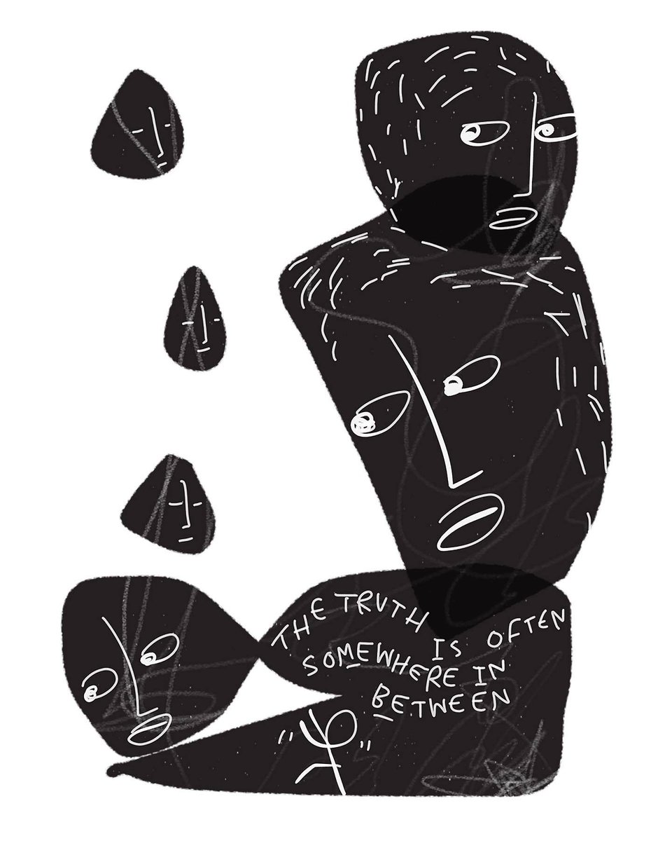 empathosa's tweet photo. "Somewhere between a thousand lies, there remains an unknown story; an unspoken truth."
— Sara Naveed

Art by Shantell Martin ✨ https://t.co/bqHoI5xR6i