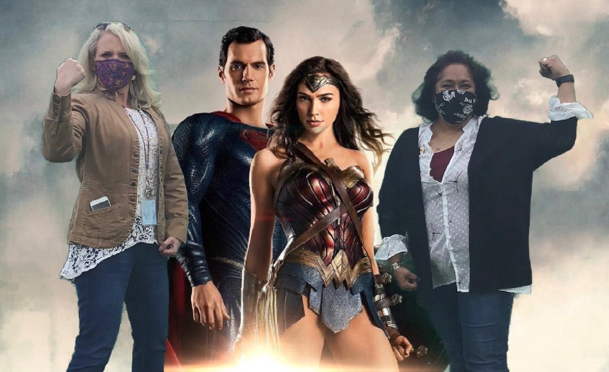 Scottsnielsen's tweet photo. Wonder Woman and Superman made a quick stop @HarrisBilingual and spent a little time with some PSD leaders. #PSDProud @psd_futures_lab https://t.co/X6qQFvblj8