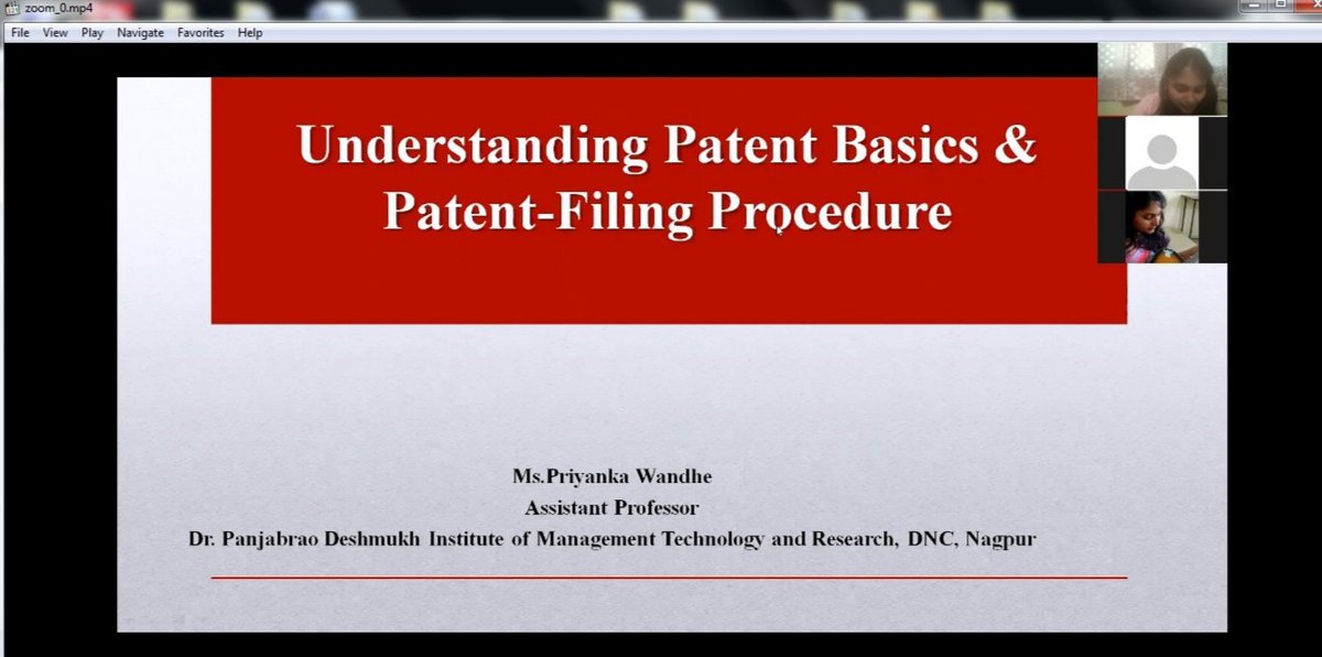 PriyankaWandhe's tweet photo. Dr.Panjabrao Deshmukh Institute of Management Technology &amp; Research #PDIMTR #Nagpur organized Faculty Development Programme on #EDUTECH.
Thank you #PDIMTR for giving me the opportunity as a Resource Person for the topic Understanding #Patent Basics &amp; Patent #Filling #procedure. https://t.co/in5qFnFjev
