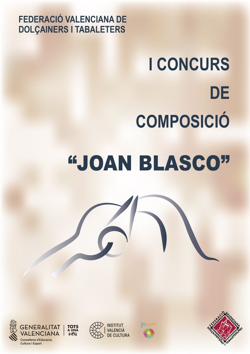 La Federació Valenciana de Dolçainers/res i Tabaleters/res amb la Conselleria de Cultura, Educacio i Esport amb el Institut València de Cultura. Comunica la convocatòria de la I edició del Concurs de Composició ”Joan Blasco”.
informació a 
xirimita.com