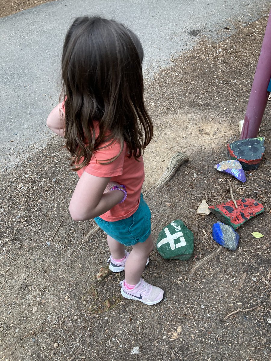 This little leopard recognized the Positivity Project symbol on this painted rock right away. Such a fun weekend find at the park! <a href="/Lead_Mine/">Lead Mine Elementary</a> <a href="/PosProject/">The Positivity Project</a>