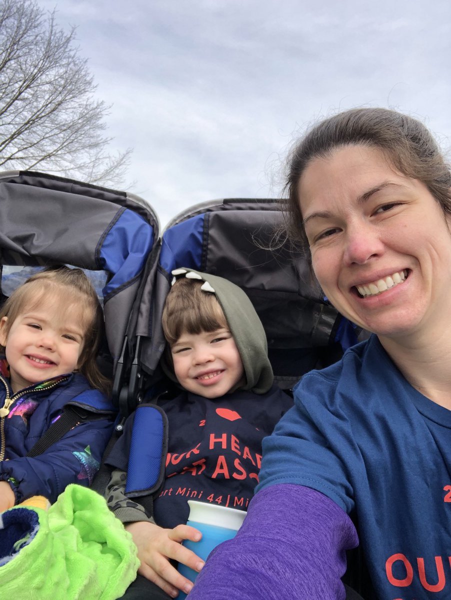 DEWeber_MDMEd's tweet photo. Ran the 15K Heart Mini today while pushing these 2. Not my longest or fastest run ever but my first with the kids and super excited with my pace given I was recently out of commission for a bit and pushed ~95 lbs
#MiniMyWay @theHeartMini
Team @CincyMedicine MedEd https://t.co/7qXaYwaGTW