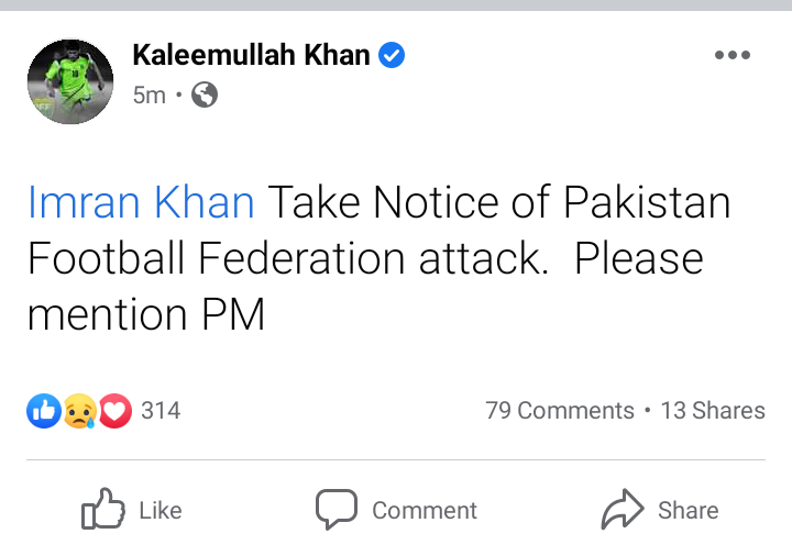 shaadD10's tweet photo. Yesterday Pakistans Star footballer said that I can arrange a FIFA friendly match in Pakistan. And today there has been a attack on Pakistan football association. And I am surprised that no one is talking about it. Raise ur voice. 
Tweet using #SavePakistanFootball 🙏 https://t.co/8BoH0KGTsP
