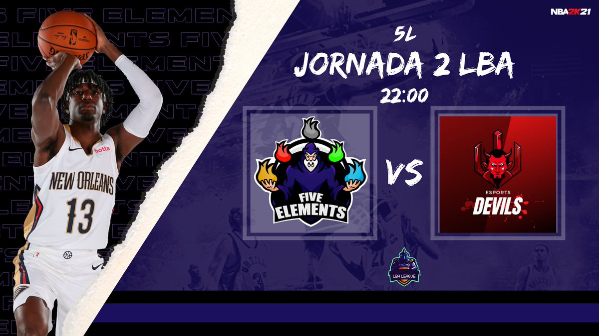 🟣#NBA2K21🟣
Hoy nuestros elementos jugarán la segunda jornada de <a href="/LeagueLba/">LBA LEAGUE</a> !! 🏀🏀🏀

🆚 | <a href="/devilsesports21/">Karma Devils</a> 
🕙 | 22:00 🇪🇸
📺 | Twitch.tv/kalum11

"Comprendemos la naturaleza resistiéndola" | #Go5L 💜🧙🏼‍♂️