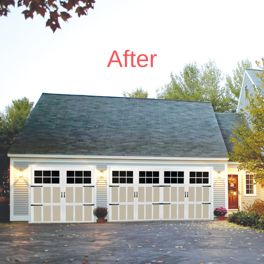 Your garage door can have an enormous impact on the curb appeal of your home. Check out this transformation from our Carriage House Collection.