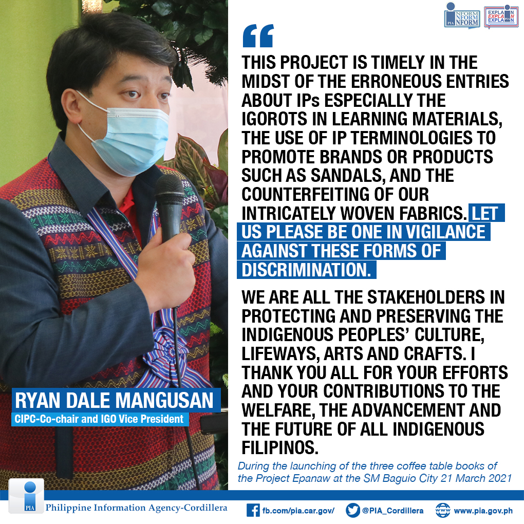 PIA_Cordillera's tweet photo. Regional Development Council IP Concerns Committee Co-Chair and Igorot Global Organization Vice-President Ryan Dale Mangusan calls for unity in safeguarding Indigenous Peoples against discrimination.

#ProjectEPANAW | #ProudCordilleran | #IndigenousPeoples https://t.co/4CE2V4rTuF