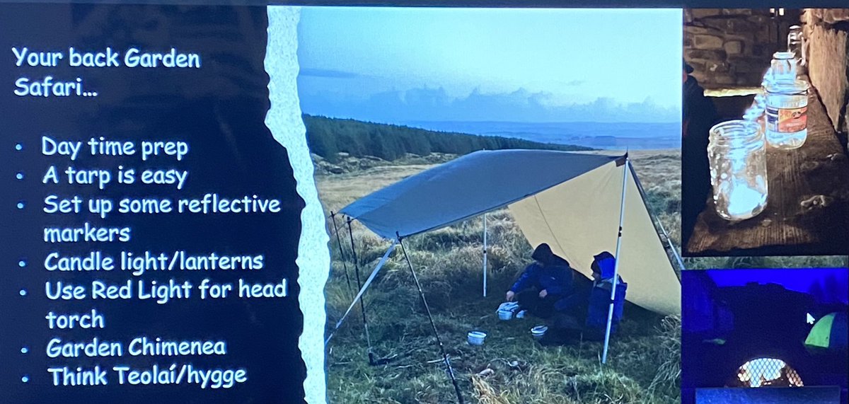 OutdoorPlayMayo's tweet photo. Our final event of the Conference with @terrafirmaclub Dark Sky Rangers with Georgia and Ged discuss setting up your back garden Safari for after dark. Turn your sun loungers into “Star Loungers” and see who’s out there #OutdoorPlayGMIT @GMITMayoCampus @GMITOfficial @CypscIrl https://t.co/AbEyDcZsQD