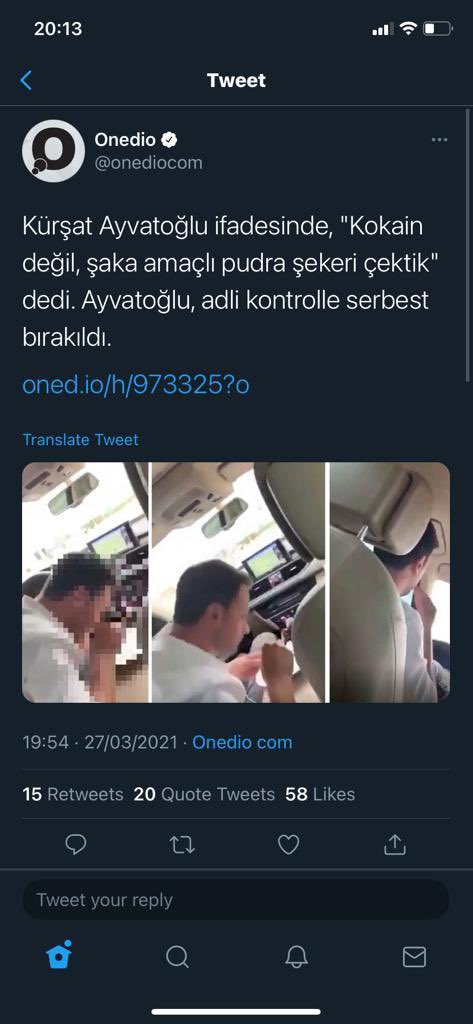 Halki bilgilendirme tweeti megersem pudra sekeri cekiyormus Kokain sananlara duyrulur kalem muduru kokain cekermi yakistiramadim neyse degisiklik pudra sekeri diye adli kontrolle serbest birakilmis bazen kendi kendime soruyorum ya benim videom ciksa boyle ne olurdu