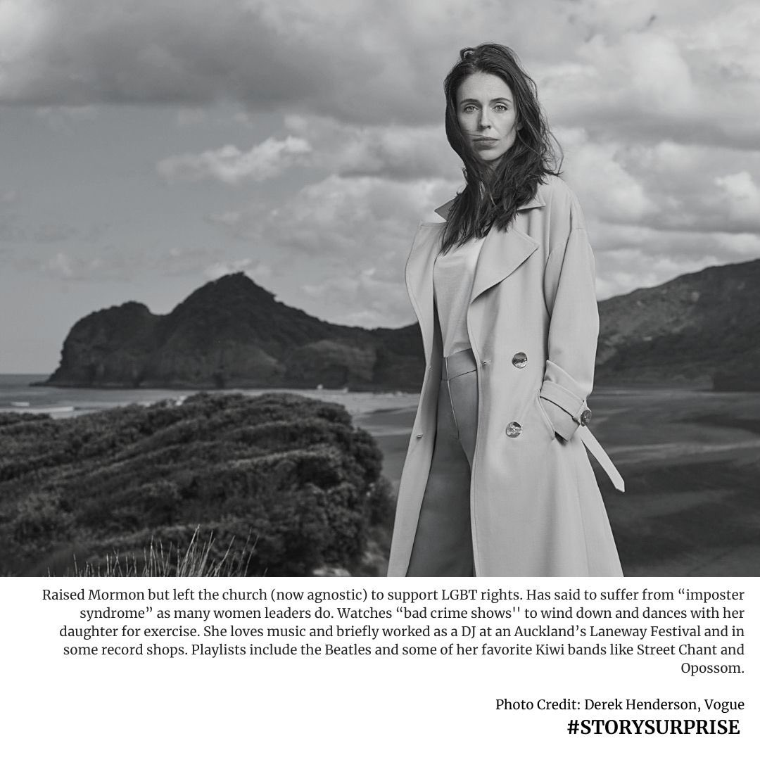 WomenStorySalon's tweet photo. Today’s #StoryADay:  @jacindaardern #NewZealand #PM Check out her #StoryCore, #OriginStory, #StorySurprise &amp; her thoughts on #leadership #InHerWords #WomeninPolitics #womeninfilm #genderequality #EqualityCantWait #WomensHistoryMonth https://t.co/ClNMfKBnVe