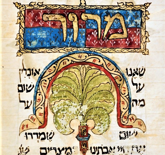 BL_HebrewMSS's tweet photo. 'Matsah' (unleavened bread) and 'Maror' (bitter herbs) are obligatory foods consumed during the Seder ceremonial meal. These splendid illustrations are from the Hispano-Moresque Hagadah #HebreewProject
#LetsGetDigital #BLFromHome
https://t.co/jzBYxSj61Y https://t.co/WAjuzQp3sh
