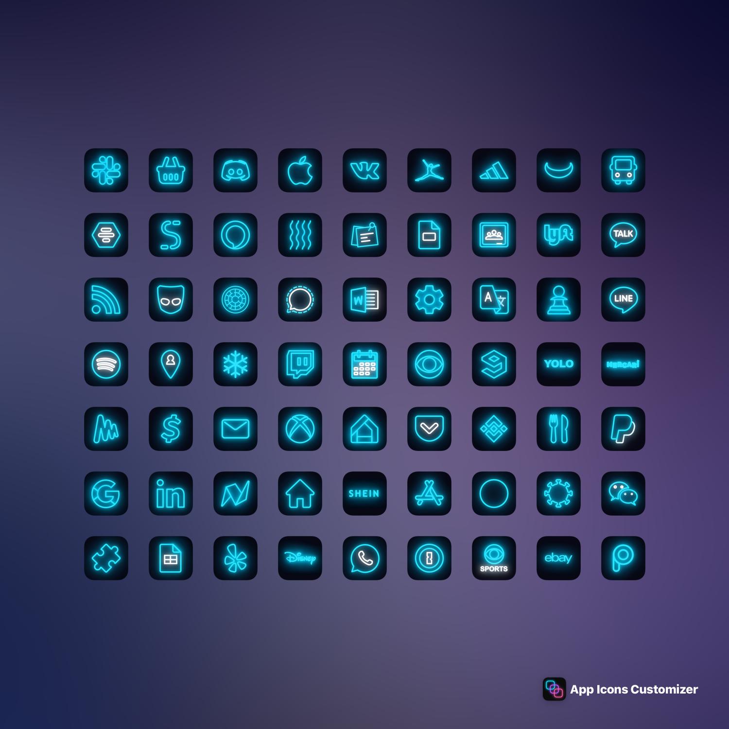 Not To Mention Shine Cure Neon App Icons Darling Boy Connected