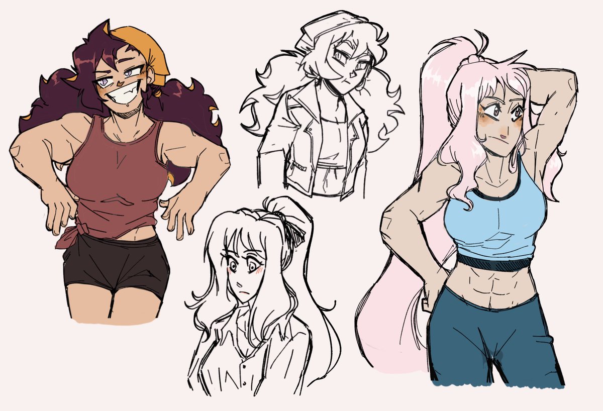 Endermara2's tweet photo. Sketches of some OCs I’ve done recently! 

Some buffy ladies to be exact lol ;) https://t.co/KZfKGmLUsj