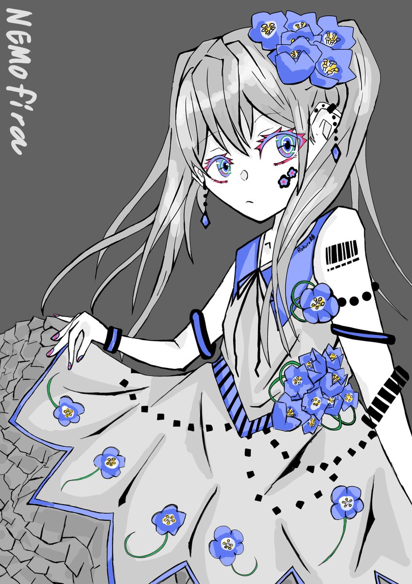 ろくろ麺 春 ネモフィラ フォロー返します イラスト イラスト好きな人と繋がりたい 春の創作クラスタフォロー祭り 女の子 ネモフィラ 絵柄が好みって人にフォローされたい