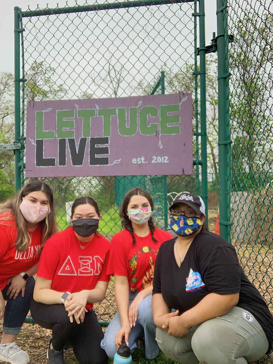 UHCLXiHoneys's tweet photo. sisters who garden together stay together 🪴 our kappa honeys when to Lettuce Live today to help with the garden ☀️🦋 https://t.co/vA4QBBJVUx