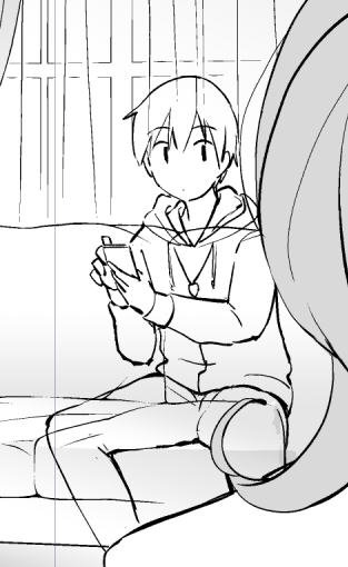 こういうなんでもない仕草描くのにむちゃくちゃ時間かかってびえええええってなってる 