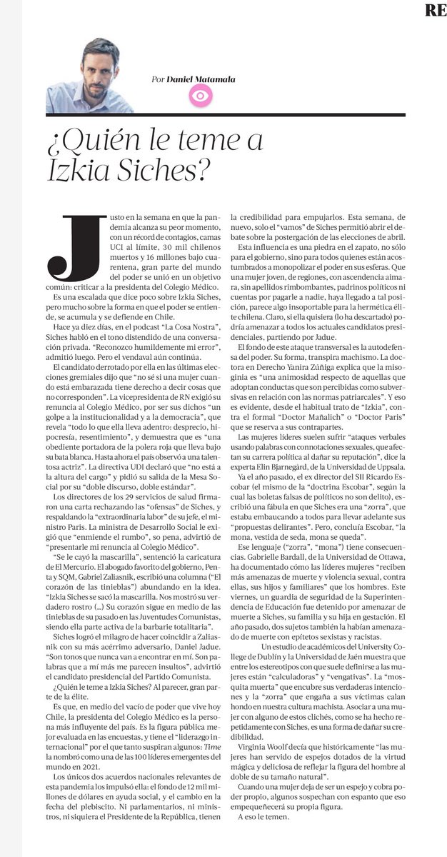 jotaortega's tweet photo. Paula Escobar, Daniel Matamala, Oscar Contardo. Tres columnas y el mismo diagnóstico: una elite económica desconectada y que defiende sus privilegios a rajatabla. 
Mañana en @latercera https://t.co/RMzE5gpE4G