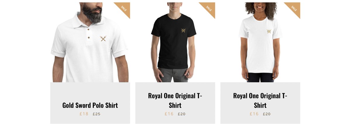 RoyalOneUK's tweet photo. Combine style and class with this 100% cotton polo shirt or get a T-Shirt that is comfortable and flattering for both men and women. 
Get them now on https://t.co/jFNgPNP1oV quick while the sales on⚔️ https://t.co/ppVuIw8EDL