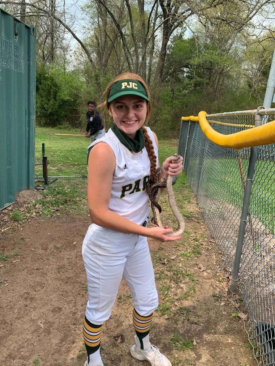 Just a normal juco day...

<a href="/hadleepatrick/">h a d l e e ⚡️</a>, the snake handler, taking a snake from the field fence and putting it back in the woods 😅