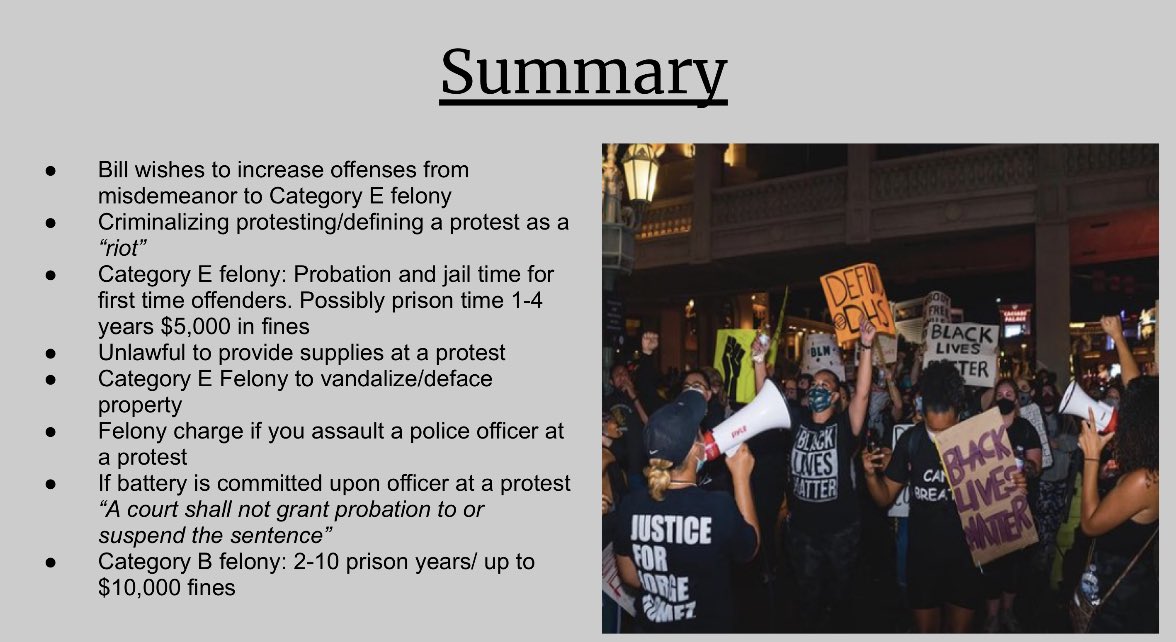mtah_lv's tweet photo. AB 168 (1/2)
“Increases the penalties when seven or more people assemble” 
They are trying to turn protestors into felons ! We cannot allow this!!! 
GET INVOLVED!!! 
STAY ON STANDBY!
Submit opinion: https://t.co/Zi2ws7jkDV
#nvleg #lasvegas #nevada #nv #nevadalegislature #ab168 https://t.co/3n04gflvwd