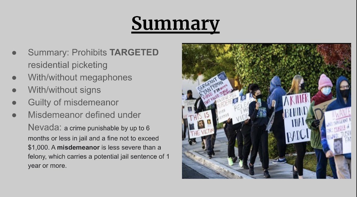 mtah_lv's tweet photo. SB 242: “Prohibits targeted residential picketing”
This is done in direct retaliation to our direct actions! We the people cannot allow this!!!
GET INVOLVED!!! STAY ON STANDBY!
Submit opinion: https://t.co/Zi2ws7jkDV
#nvleg #lasvegas #nevada #nv #nevadalegislature #sb242 https://t.co/tLKLUuJuQJ