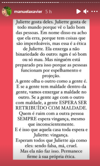 prometaaa's tweet photo. A psicanálise explica. Manuela Xavier dando a letra do pq Gilberto e Sarah e Fiuk odiarem tanto a Juliette.

#BBB21 #ProvaDoAnjo  #Foragilberto https://t.co/0AeH1zQnUX