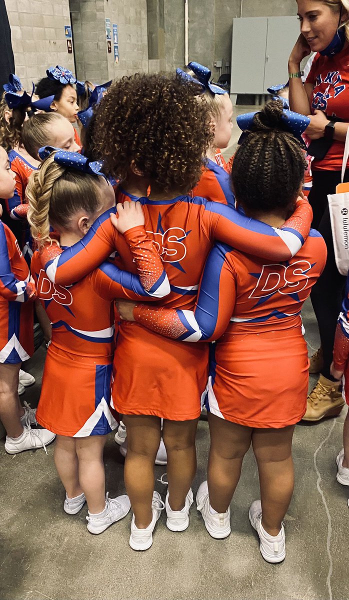 DSCheerleading's tweet photo. First place is great but good friends  are even better! #Rumble in the Jungle! https://t.co/FEukMuitnR