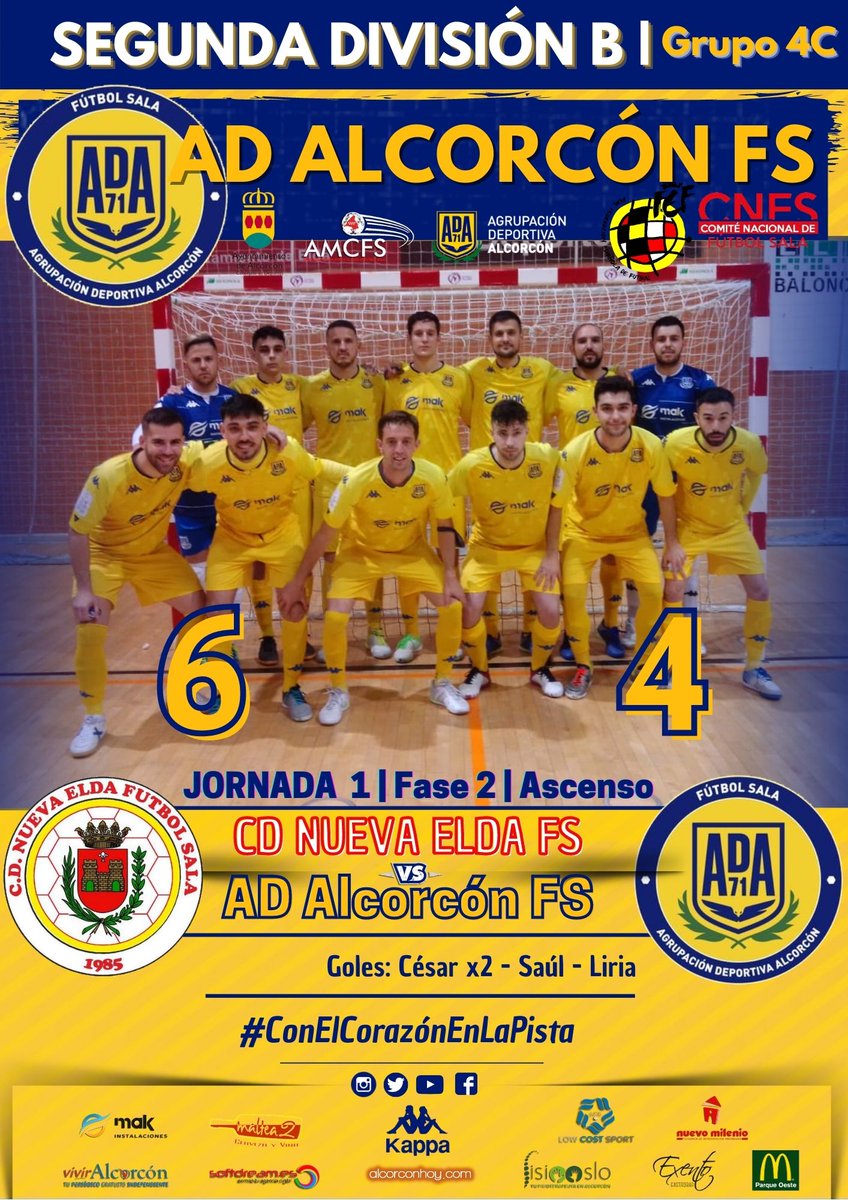 ADAlcorconFS's tweet image. RESULTADO #2aB |

🎙 Álvaro Breña "Salimos bien al partido, 1a parte mucho más igualada de lo que reflejó el marcador, la diferencia fue la pegada. En 2a el juego de 5 les hizo muchísimo daño, nos pusimos 5-4 con 6' por disputar,con varias ocasiones para empatar pero no pudo ser"