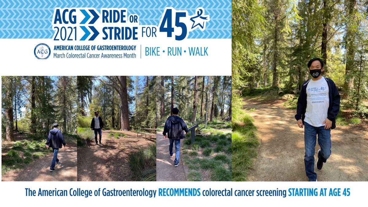 WALK . WALK . WALK @AmCollegeGastro  #RideOrStridefor45 #45isnew50 #ColorectalCancerPrevention #ColonCancerAwareness #ColorectalCancerAwarenessMonth