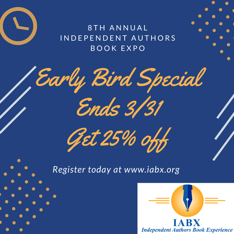 IABXAuthor's tweet photo. IABX Book Expo Early Bird Special Ends 3/31 😳😳 -  That's Wednesday. Visit our website https://t.co/bu3H1CO4Sp to register today and save 25% OFF the registration fee. - https://t.co/bqjIh4YMea https://t.co/x8NtztSMmP