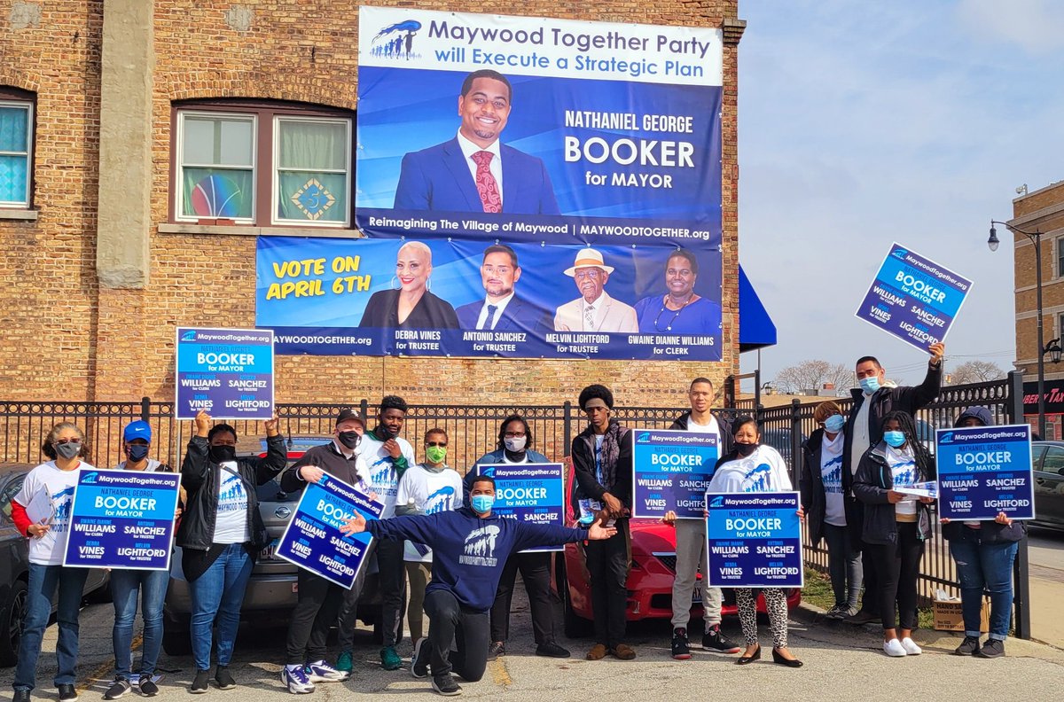 The 1st shift of 3 today has hit the streets. JOIN US come to the 906 S. 5th Ave HQ and help us Move Maywood Forward Together. 

maywoodtogether2021.org