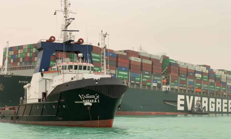 SuezTug1's tweet photo. Once we get this ship freed we should have a big party #SuezBLOCKED #suezcanal #SuezCrisis #suezblockage https://t.co/9fW7K5CNvX