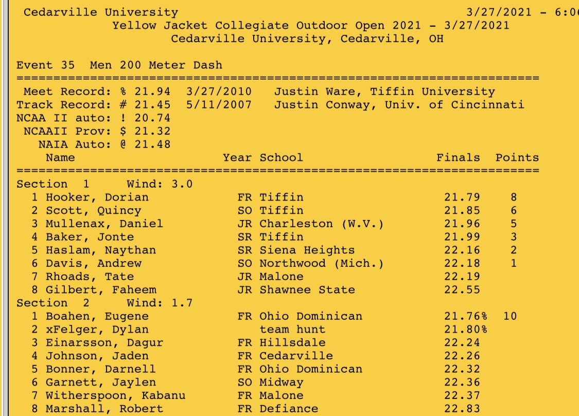 New meet record (from heat 2!)
New lifetime PR
First outdoor meet
Not bad, freshman 
<a href="/ODUTFXC/">ODU Track & Field/XC</a> <a href="/ODUAthletics/">ODU Panthers</a>