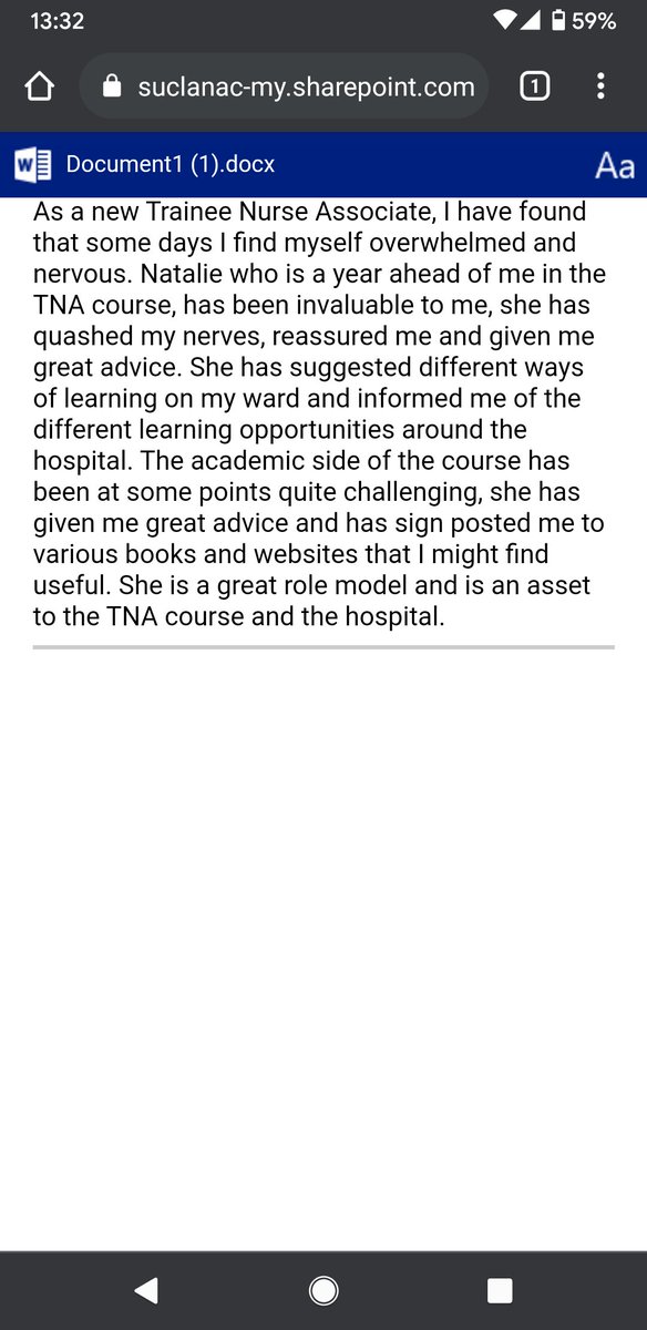Lovely feedback ☺️ must be doing something right ❤️ 
<a href="/WeNursingAssocs/">WeNursingAssociates 💙</a> 
#traineenursingassociate