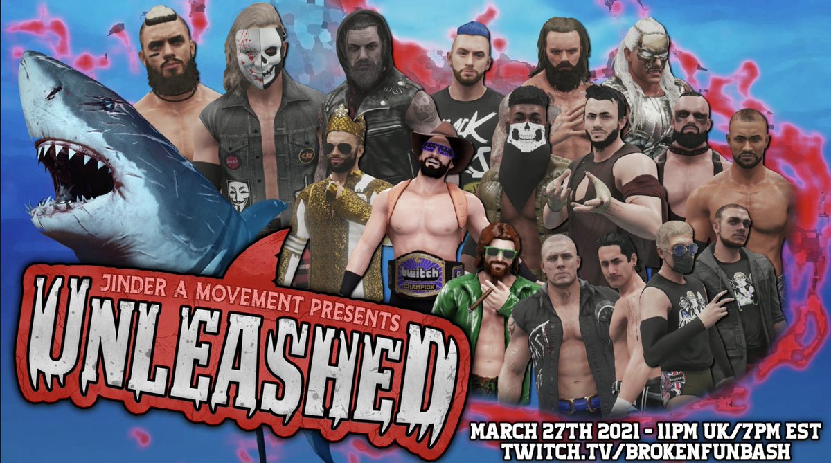 LukeMonet's tweet photo. The countdown to #JaMUNLEASHED starts now!

@BrokenFunJaM’s first PPV is gearing up and getting ready to take the @wwe2k @2K_UK world by storm. Everyone that’s been working on it has been working their ass off and deserve all the credit in the world. 

https://t.co/0XTXVDmQyh https://t.co/ATmTZA9kbX