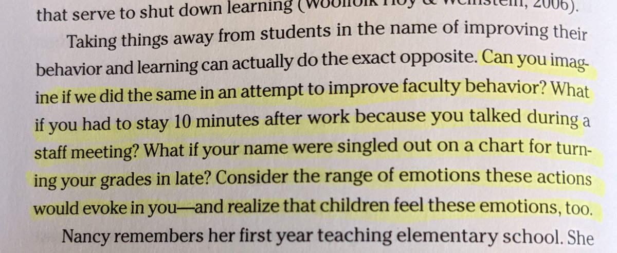Aaron Avera, Ed.S. (@aaronavera) on Twitter photo While doing some reading for both my job and grad school work, I couldn't highlight this section quick enough!
"Humiliation" tactics are just that, humiliating and petty. Kids don't learn from these practices so why do we do them?
#GSUEdLead <a href="/sherylcmoss/">Dr. Sheryl Cowart Moss</a> While doing some reading for both my job and grad school work, I couldn't highlight this section quick enough!
"Humiliation" tactics are just that, humiliating and petty. Kids don't learn from these practices so why do we do them?
#GSUEdLead <a href="/sherylcmoss/">Dr. Sheryl Cowart Moss</a>