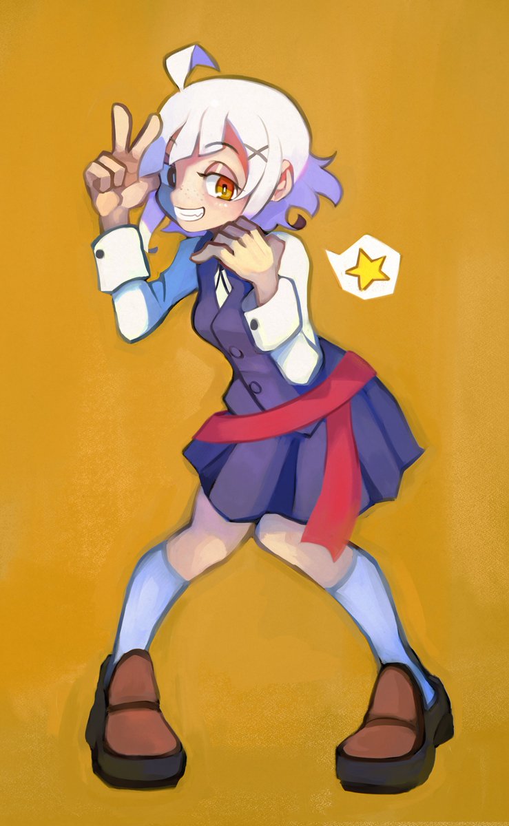 StrawberryTrick's tweet photo. new new new~! this was done by @nkdoes and it came out amazing!! its Asaru in a little witch academia school outfit https://t.co/7uECaIDeJd