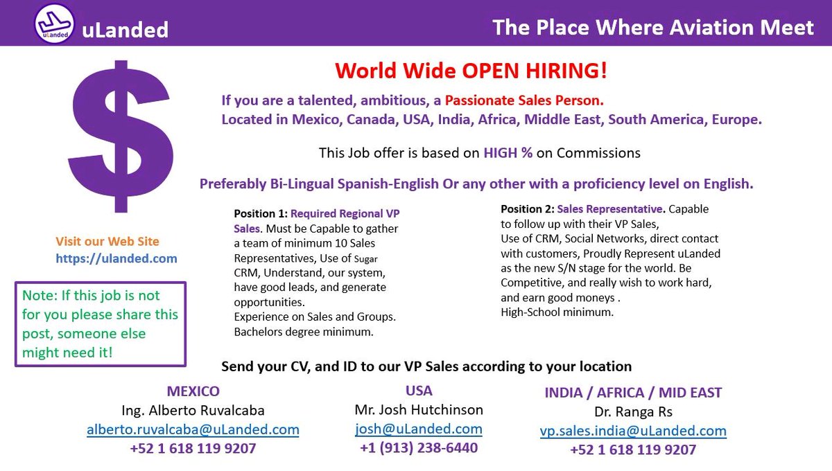 do u need a job? we are commited to you. uLanded.com