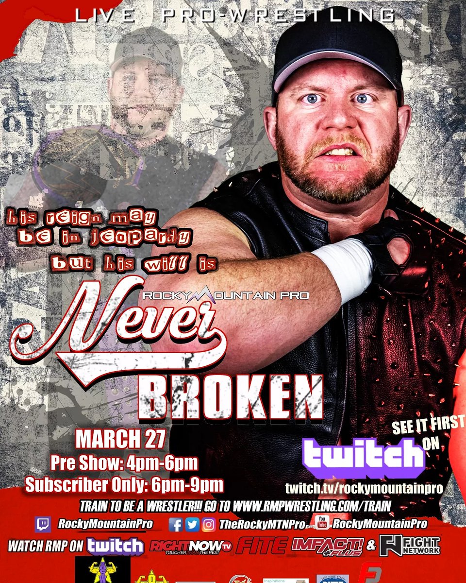RMPWrestling's tweet photo. Tonight at 6pMT, LIVE on @RMPOnTwitch at https://t.co/LvFQLyVDXl, subscribe to see #NeverBroken; FREE with Amazon Prime!
.
#ProWrestling #Twitch #FriendsFight #WickedRightHand #TeacherVsStudent #Denver #Colorado @FastPerformCO #FastPerformance @ASWARockyMtn https://t.co/E03Tu5Vr9K