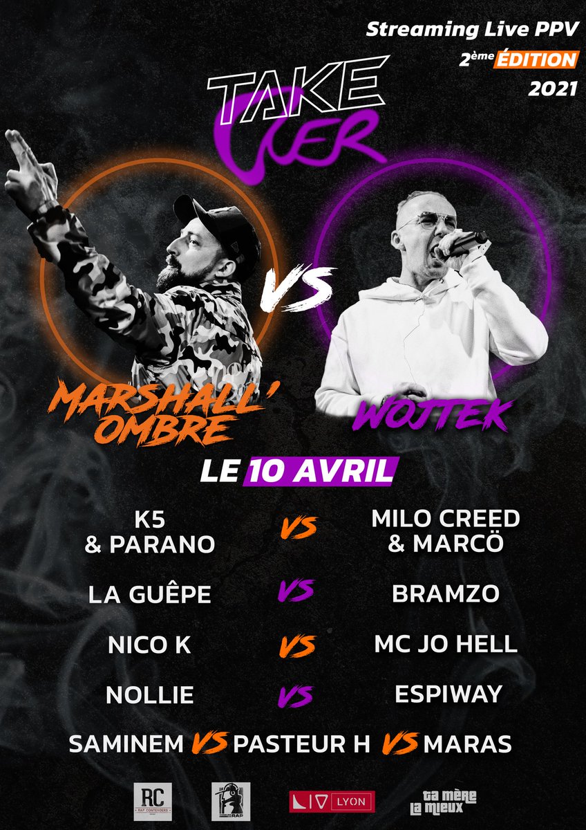 TakeOverLyon's tweet photo. @_RapVibes Pour 15€ vous pouvez le voir battle en live stream le 10 avril contre Marshall'Ombre.
Lien ici : https://t.co/1y3RliYA4b https://t.co/QLnRCnunYS