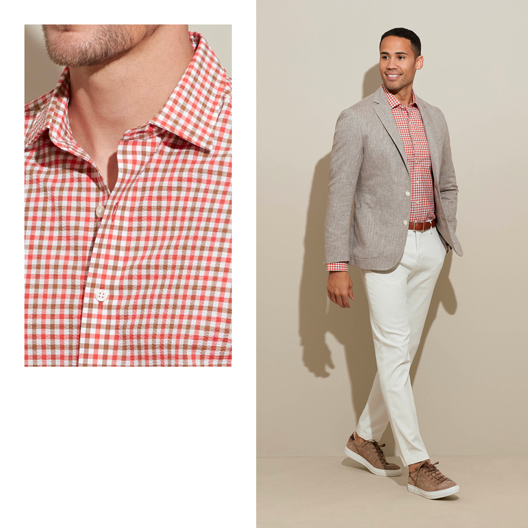 With new patterns and colors this season, your custom-made seersucker shirt is set-up for summer sunshine.

Connect with your Personal Stylist and create yours today. If you need a Personal Stylist, use our Stylist locator found on jhilburn.com.