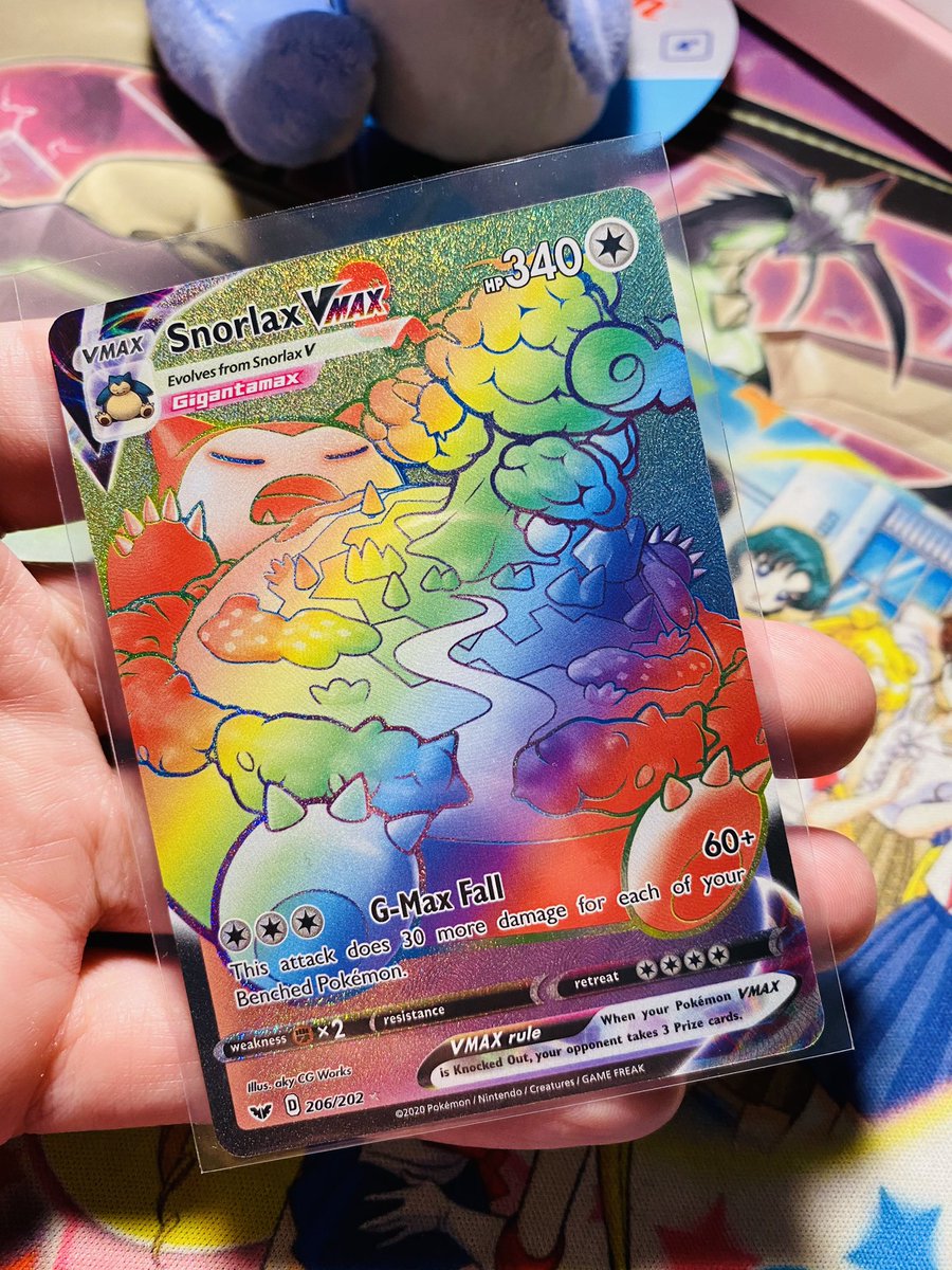 Enjoy this beautiful Snorlax VMAX 206/202 Sword & Shield Rainbow Rare Pokmon  Card I pulled last night!    #pokemon #PokemonSwordShield