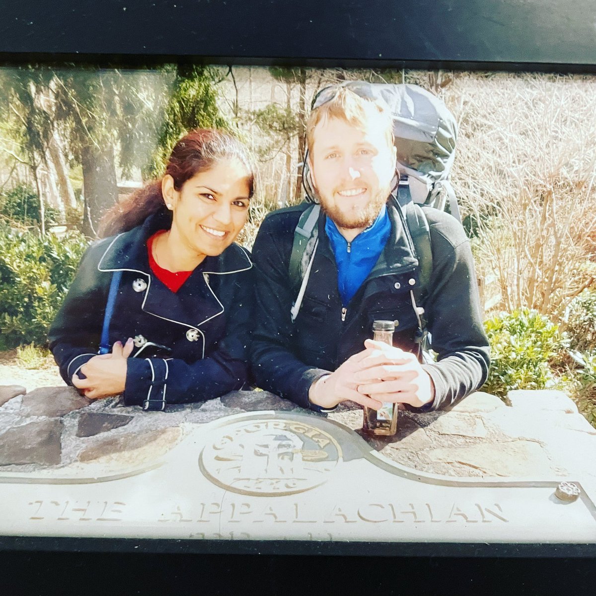 7 years ago TODAY, I dropped my husband (then boyfriend) at Springer Mountain, GA for his 6 month 2,250 mile through-hike across the Appalachian trail all the way to Maine. Forever life changing 6 months for both of us. #proudwifeofATthruhiker #choosepossibility #crushgoals