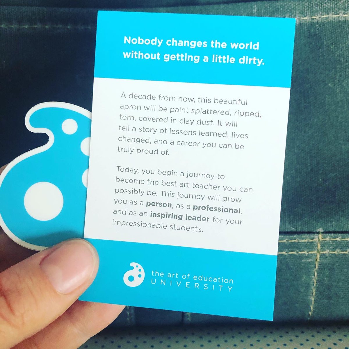 artteacher43's tweet photo. It's offical...I am an #aoeustudent beginning my journey towards earning my Masters in Art Ed starting 4/5 through The Art of Education University! So very excited to start this new chapter and can't wait to bring what I learn back to my Ss! #ArtTeacherLife ##MastersInTheMaking https://t.co/N6DpwSoHcJ