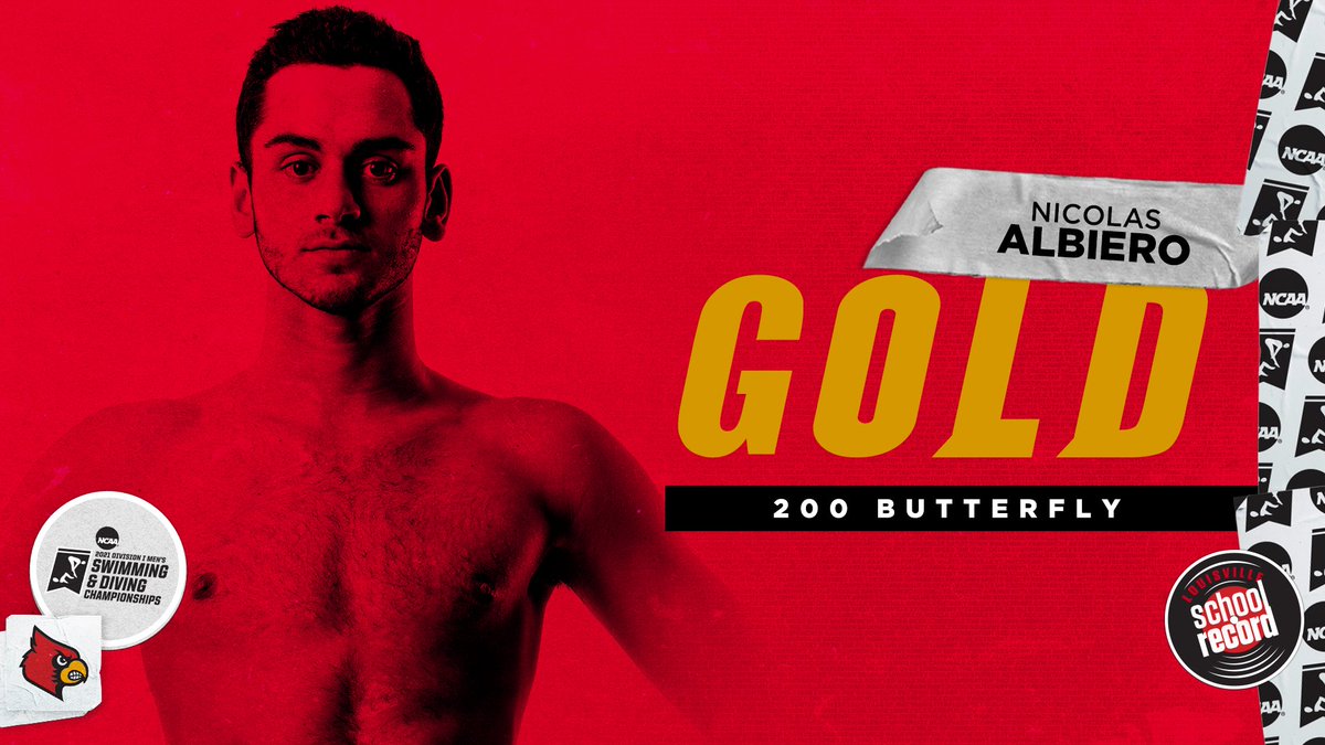 LouisvilleSD's tweet photo. NICOLAS ALBIERO.

NATIONAL CHAMPION.

He earns GOLD in the 200 butterfly in 1:38.64, lowering his own school and pool record! 🏆

#GoCards https://t.co/XjI5uIdw1W