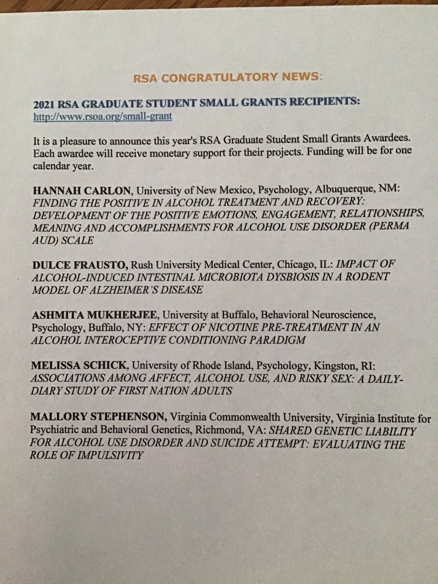 RSAposts's tweet photo. CONGRATULATIONS to the RSA 2021 Graduate Student Small Grants recipients! https://t.co/tayiCnYUXY
