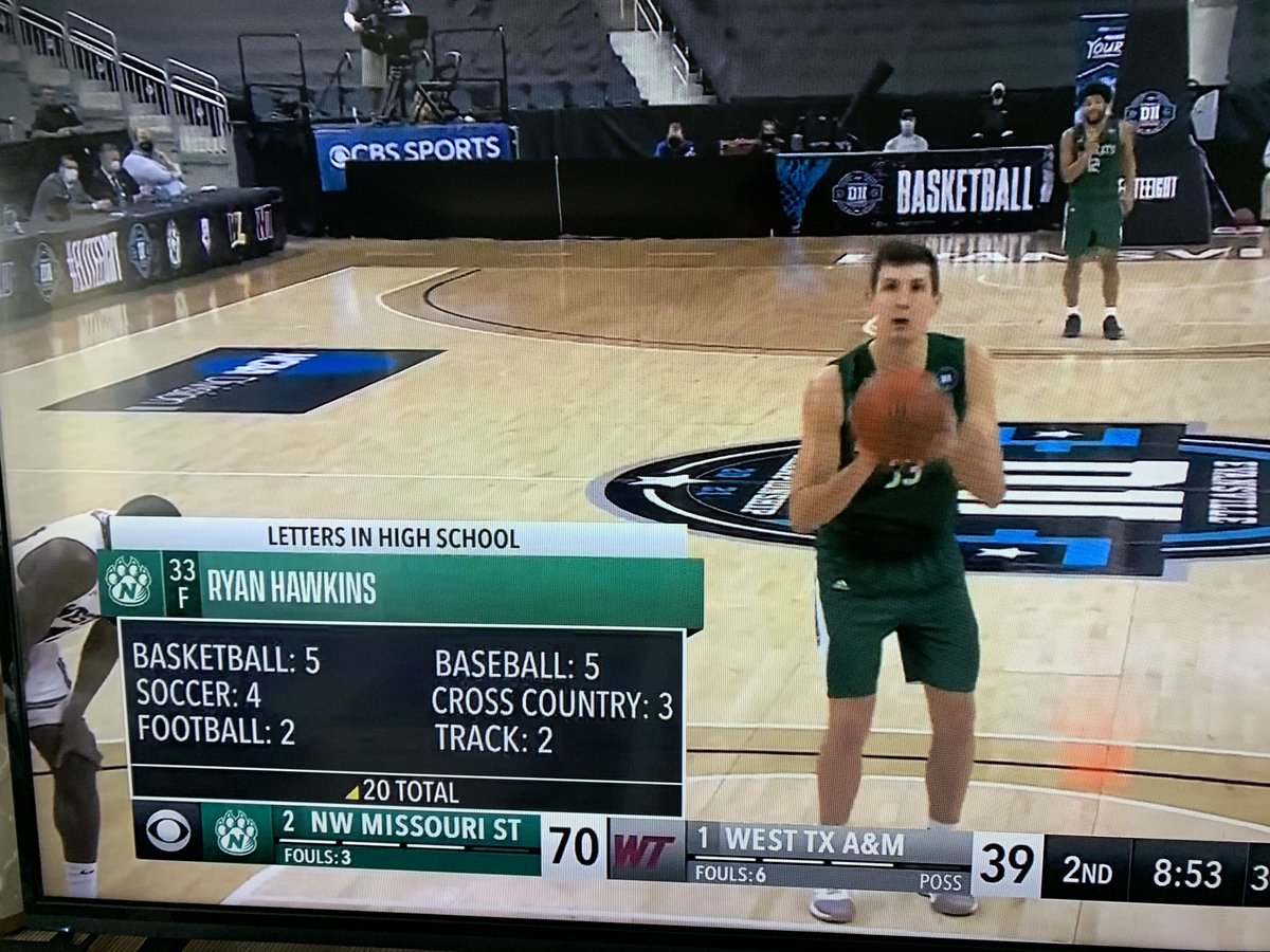 cpanthercoach's tweet photo. Saw this on the screen during the game. @RyanHawkins8 is a great example for all young players that think they should specialize  #CrossTraining #H10Pride #OABAAB 🏆🏆🏆 https://t.co/qOeiLSd05b