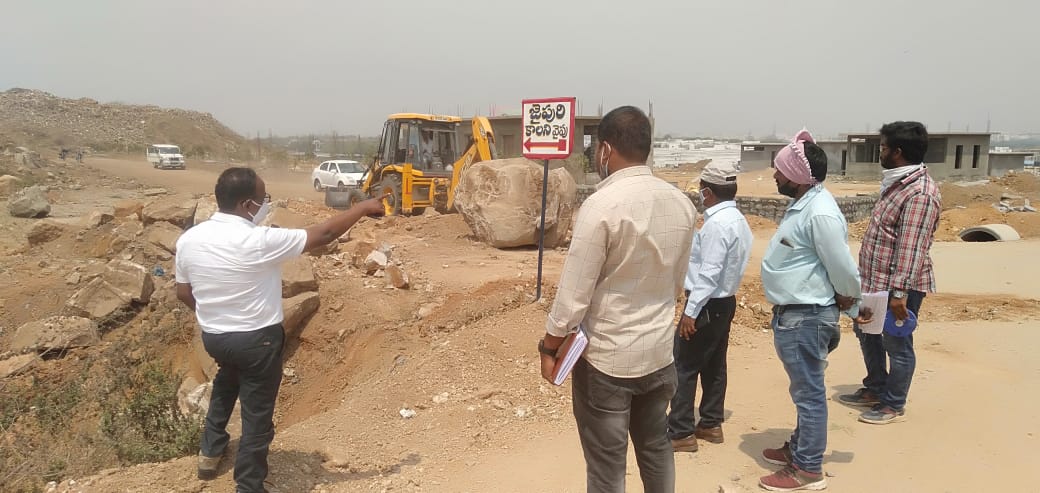 Inspected the ongoing approach road to Animal Care center n DRF center in Fathullaguda