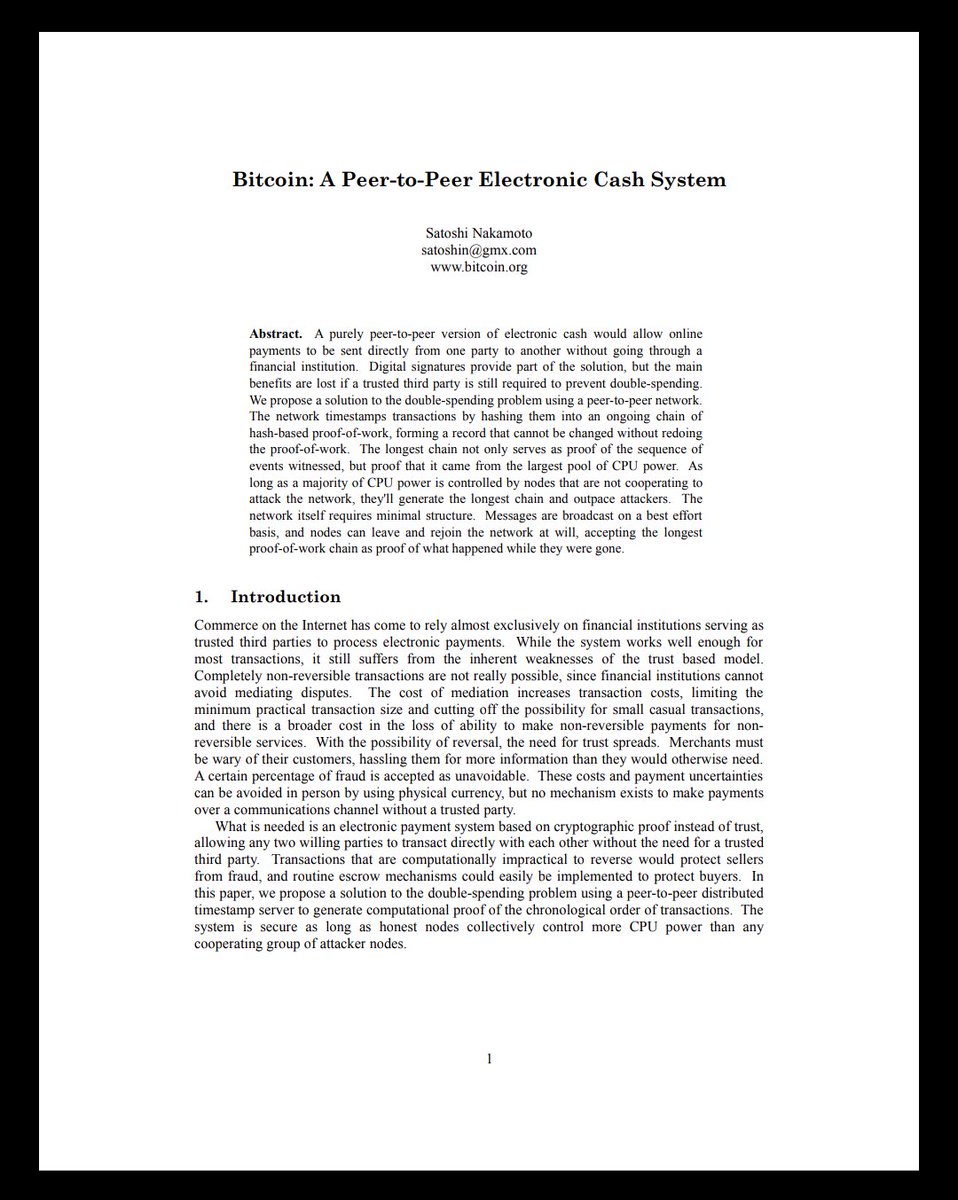 BitcoinWPNFT's tweet photo. Bitcoin White Paper Page 1 of 9
Mint #1 of 9

#Bitcoin #NFTs #nftcollectors #nftart #Nftweet #Nftweets #NFT https://t.co/9a7er5fbUn