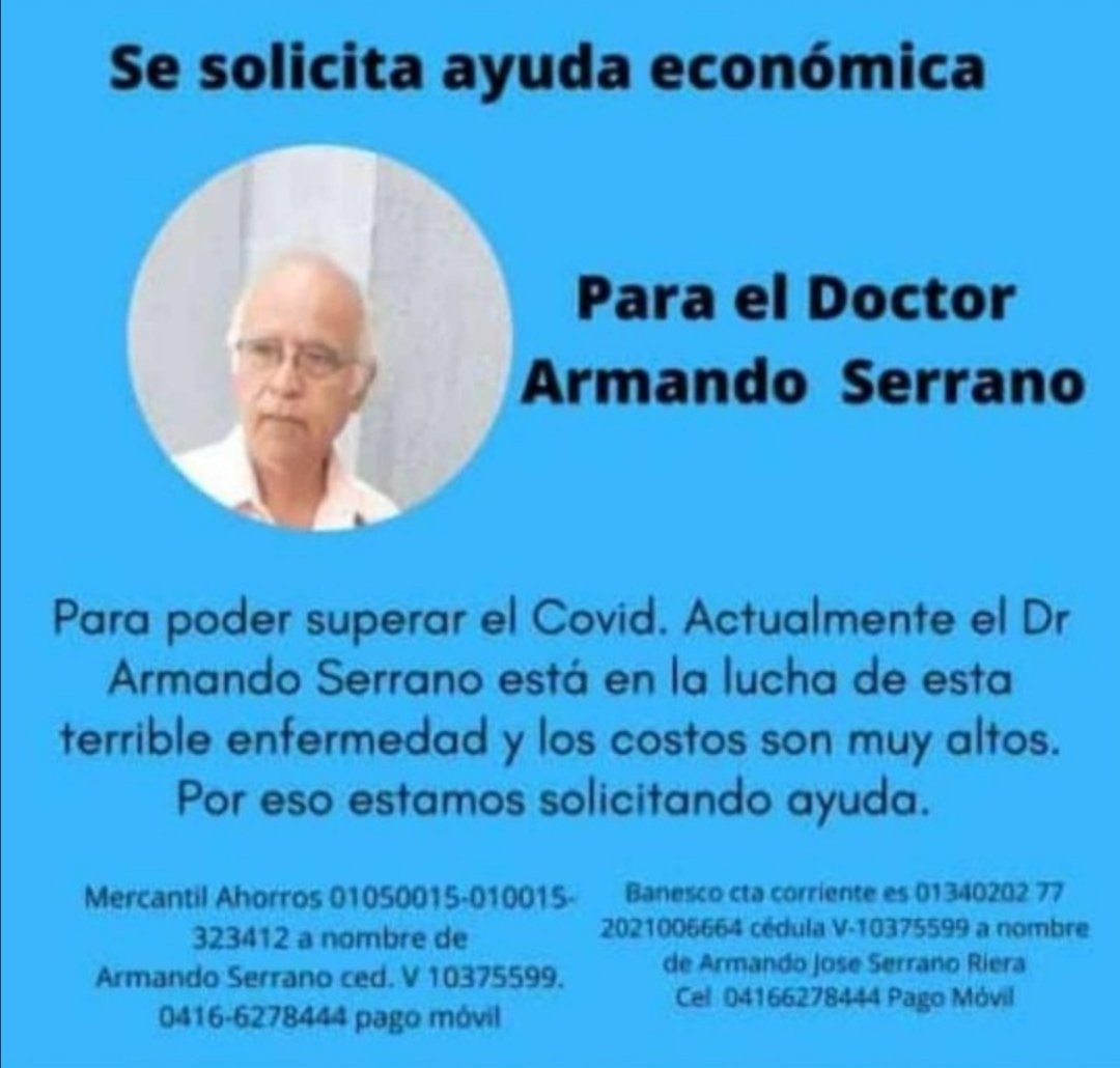 Lola0244's tweet photo. El dr Armando Serrano Pediatra de la parroquia #Caricuao #UD7 más de 30 años atendiendo a nuestros niños, hoy necesita de nuestra ayuda. #Medicos #MedicosVe https://t.co/cDMAqUqjeq