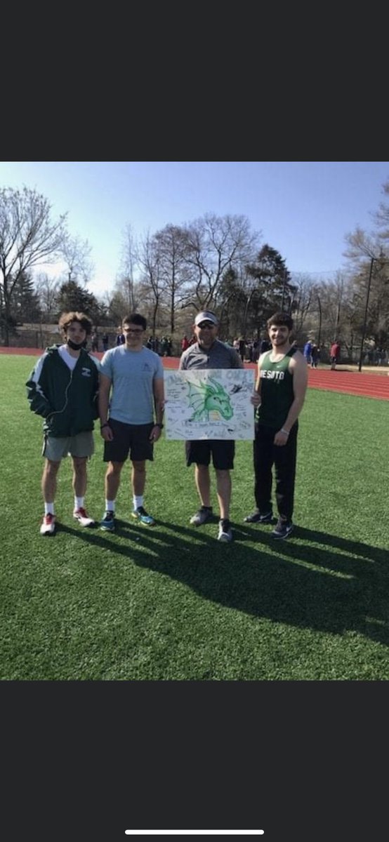 De Soto73 Boys Track (@desotoboystf) on Twitter photo With losing their track season last year and never getting to properly say thank you to Coach Genge for everything he has done, the boys team wanted to do something for him. We all appreciate Coach Genge and everything he has done for De Soto! <a href="/De_SotoDragons/">De Soto Dragons</a> <a href="/DeSotoHS73/">DeSoto High School</a> With losing their track season last year and never getting to properly say thank you to Coach Genge for everything he has done, the boys team wanted to do something for him. We all appreciate Coach Genge and everything he has done for De Soto! <a href="/De_SotoDragons/">De Soto Dragons</a> <a href="/DeSotoHS73/">DeSoto High School</a>